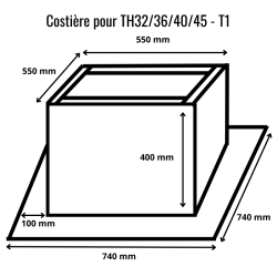 dimensions pour costière de toit tourelle d'extraction th 32 36 40 45 230V 380V