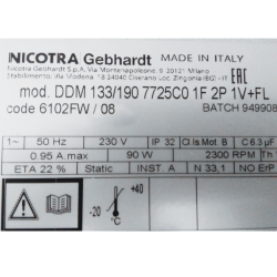 FICHE TECHNIQUE MOTEUR ESCARGOT VMC dd133/190 NICOTRA