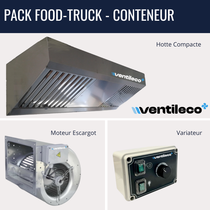 pack ventilation food truck hotte inox moteur et variateur